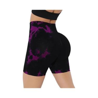 Imagem de Shorts De Fitness Femininos Tie Dye Em 16 Cores, Levanta Bumbum, Roupa