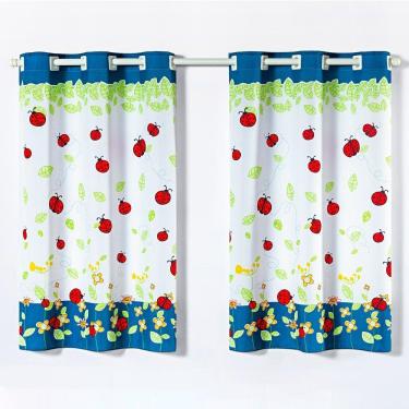 Imagem de Cortina Gourmet Oxford 2,00m X 1,30m Joaninhas Azul