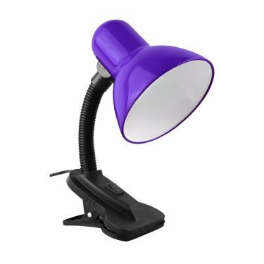Imagem de Luminária De Mesa Com Presilha Articulada Roxo Entrada E27 Bivolt Para Escritório