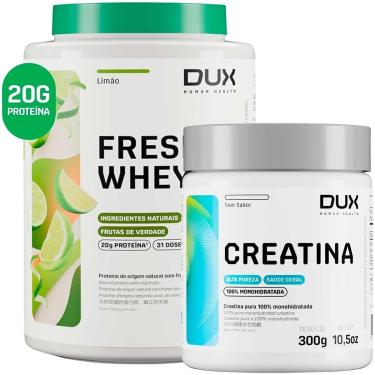 Imagem de Kit Fresh Whey Dux 900g Sabor Limao + Creatina 300g Pura-Unissex