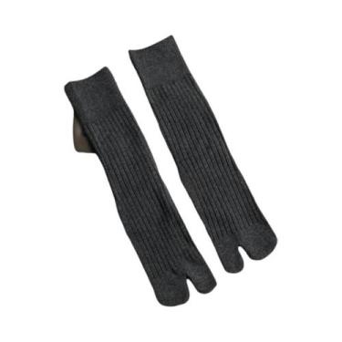 Imagem de Meias De Cano Médio Com Dedos Separados, Listras Verticais Largas Em C