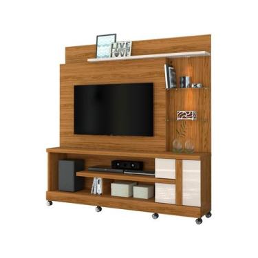 Imagem de Estante home para TV até 55 Polegadas com Rodizio LED Alan Madetec