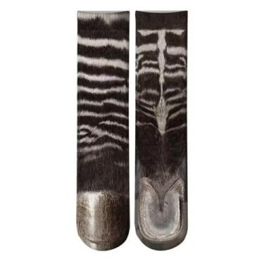 Imagem de Meias Estampa de Animais Adulto Divertidas Unissex 40cm Cano Médio - B