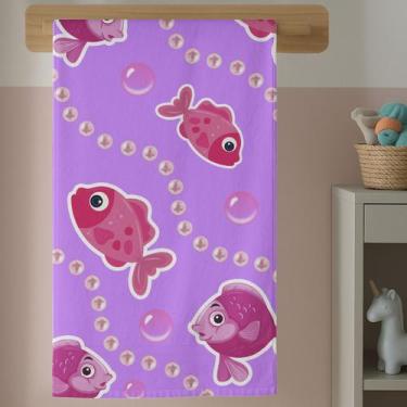 Imagem de Toalha Estampada Grande Infantil Fundo do Mar Oceano Banho Praia Pisci