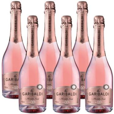 Imagem de Kit 6 Espumante Garibaldi Moscato Rose Sem Álcool 750ml