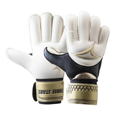 Imagem de Luva Goleiro Futebol Campo Three Stars Gold Palma Branca