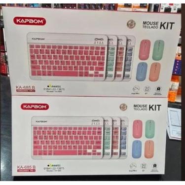 Imagem de Kit de mouse e teclado kapbom ka-685 b bluet, Azul