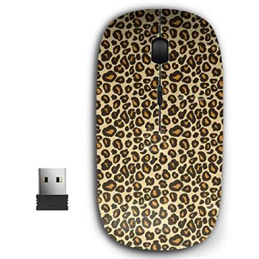 Imagem de Mouse sem fio USB ergonômico portátil 2,4 G para PC, laptop, computador, notebook com nano receptor (pele de oncinha)