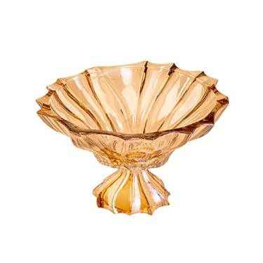 Imagem de Wolff CENTRO DE MESA CRISTAL PARADISE 34x20cm ÂMBAR METALIZADO