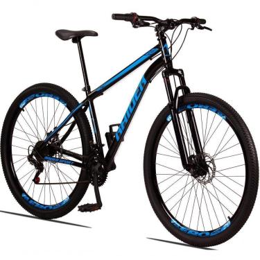 Imagem de Bicicleta 29 Raider Sport Aço 21M Freio a Disco c/ Suspensão Preto+azul