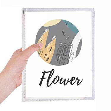 Imagem de Caderno com estampa de arte abstrata cinza com folhas soltas diário recarregável