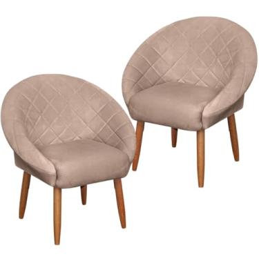 Imagem de 02 Poltronas para Sala de Estar Resistente Sala de Espera Decorativa MOBLAN decor (ROSE)
