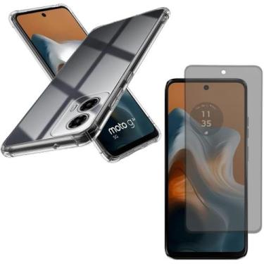 Imagem de Capa Capinha Anti Impacto + Película Privacidade 3D Para Moto G34 Tela