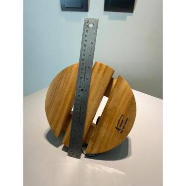Imagem de Suporte Para Vaso 20cm Com Verniz Redondo Madeira Com Rodas - ACLUMI