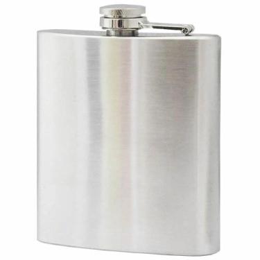 Imagem de Cantil Garrafa De Bolso 200ml Em Inox Porta Bebeda Whisky Vodka Hip Fl