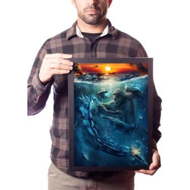 Imagem de Quadro Decorativo Arte Godzilla Vs Kong - Fanarte