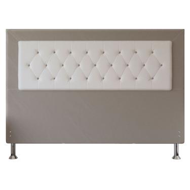 Imagem de Cabeceira King 1,95m Havana Suede Bege Branco