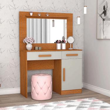 Imagem de Penteadeira Tango C/ Espelho E Sem Led - Freijo / Off White - Magno Moveis