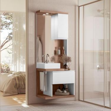 Imagem de CONJUNTO ARMÁRIO PARA BANHEIRO PARIS - Amendoa