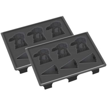 Imagem de Molde de silicone Star Wars para gelo, sabonete, chocolate e mais, pacote com 2, 12 cubos – Forma Imperial Walker e Star Destroyer – Bandeja de grau alimentício, freezer, máquina de lavar louça