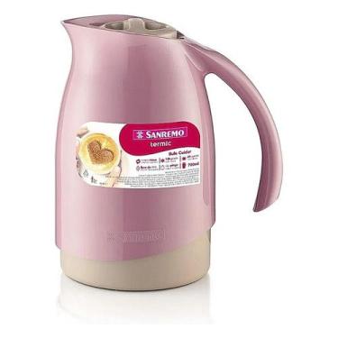 Imagem de Bule Termico Plástico Rosa Cuidar 700ML Sanremo SR10113