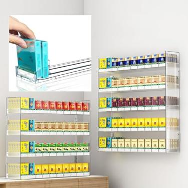 Imagem de Vitrine de acrílico para cigarros | Organizador de rack de parede | Armário de vitrine transparente multifuncional para armazenamento de varejo e supermercado (37,5 x 15,2 x 99 cm)