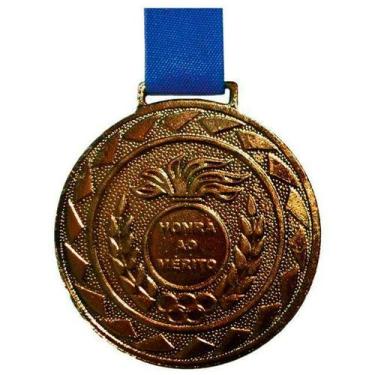 Imagem de Kit Com 10 Medalhas de Bronze M50 Esportiva Honra ao Mérito Com Fita A