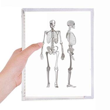 Imagem de Caderno de esqueleto humano para pessoas com desenho de folhas soltas diário recarregável