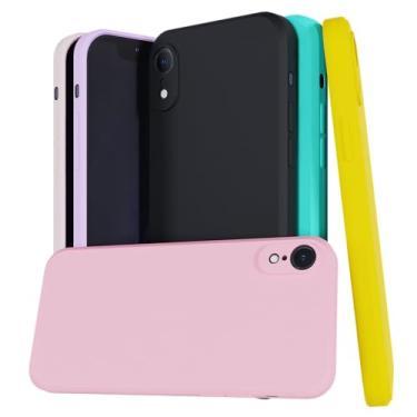 Imagem de Capa Capinha Case Compatível Apple iPhone XR Silicone Aveludada Com Proteção De Câmera (ROSA PINK)