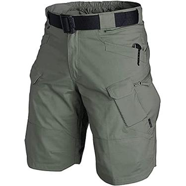 Imagem de AUTIWITUA Shorts Táticos À Prova D'Água Masculinos, Shorts Cargo para Atividades Ao Ar Livre, Leves, de Secagem Rápida, Respiráveis, para Caminhadas, Pesca, Verde Militar