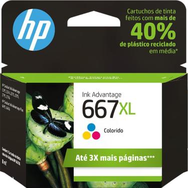 Imagem de Cartucho HP 667XL Colorido Original 3YM80AL para HP Deskjet 2376, 2774, 2776, 6476