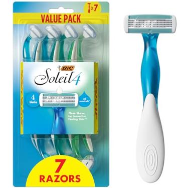 Imagem de BIC Soleil 4 lâminas descartáveis femininas, 4 lâminas flexíveis para um barbear mais rente e menos irritação, 7 unidades