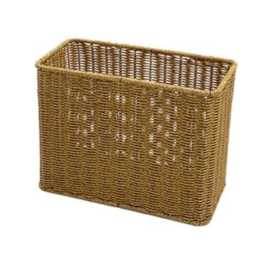 Imagem de IEUDNS Cesto de vime para mesa, organizador de objetos diversos, recipiente para brinquedos, caixa para livros ou para guardar em armários de banheiro e