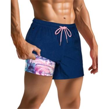 Imagem de Calções de banho SURF CUZ 2 em 1 Quick Dry Navy Large