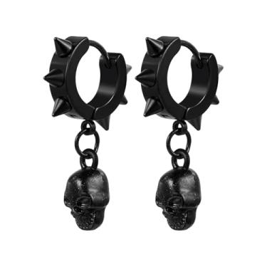 Imagem de OIDEA Brincos pendentes de ponta para homens e mulheres: Black Gothic Punk Aço Inoxidável Espada Cruzada Articulada Huggie Argola Brinco Joias Presentes, one size, Metal, Sem pedra preciosa