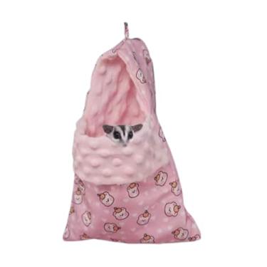 Imagem de Copfeu Bolsa de rede suspensa Sugar Glider, bolsa de rede aconchegante, adorável cama pendurada de desenho animado, adequada para planadores de açúcar, esquilos, hamsters, papagaios e outros animais