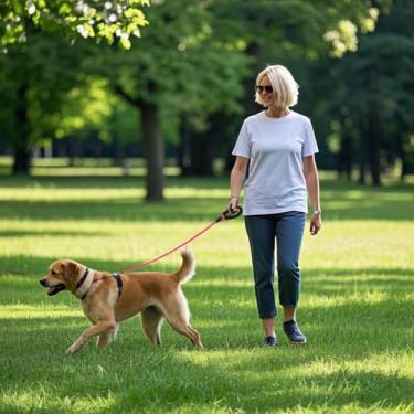 Imagem de Coleira de nylon para treinamento de cães, com alça de corda macia acolchoada e antiderrapante, guia forte de 1,8 m, coleira altamente refletiva para cachorros, cães médios e grandes (rosa chocante)