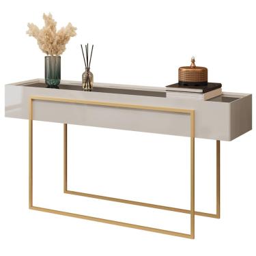 Imagem de Aparador Para Sala De Estar Espelhado Pés Industrial Malika D05 Bali - Lyam Decor