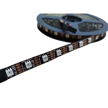Imagem de JIAANDA Fita de luzes LED inteligentes; SK6813 Pixels Strip (controle semelhante WS2815/WS2812B) Luzes LED RGB endereçáveis individualmente entrada DC12V; para quarto, sala de estar, cozinha, festa