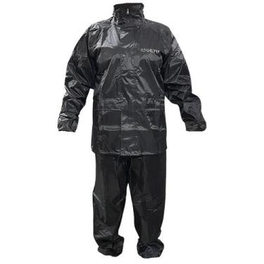 Imagem de Conjunto Capa de Chuva Deyu com Capuz (Preto), XG