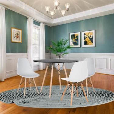 Imagem de Conjunto Mesa de Jantar 90cm e 3 Cadeiras Eiffel - Móveis La Bella