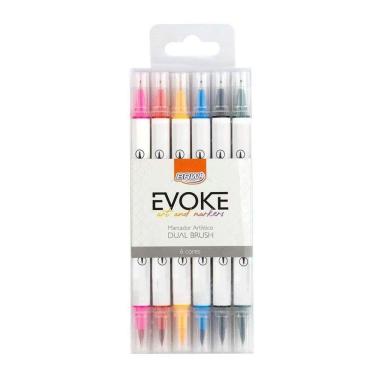 Imagem de Marcador Brushpen Evoke Dual Com 6 Cores