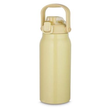 Imagem de Garrafa Litrão Com Alça E Bico 1,5l Em Aço Inox Amarela