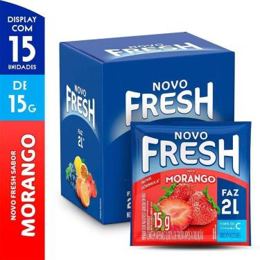 Imagem de Refresco em Pó Fresh Morango 15g Display com 15 Unidades