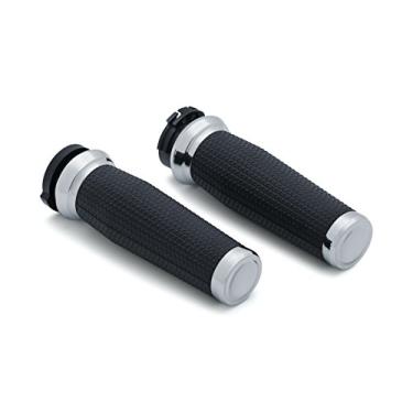 Imagem de Kuryakyn 5940 manoplas de guidão para acelerador e embreagem, controle do acelerador de cabo duplo: motocicletas Harley-Davidson 1996-2019, cromadas, 1 par