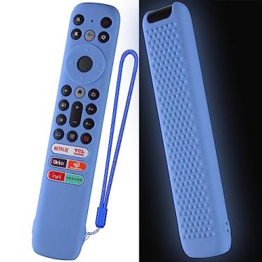 Imagem de Capa de silicone para controle remoto TCL RC902V FMR1, Smart TV LED TCL 65 x 925 75 x 925 com cordão (azul brilhante)
