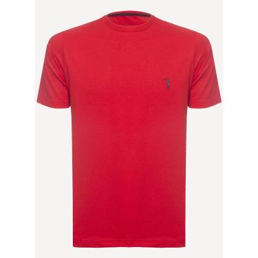 Imagem de Camiseta Aleatory Básica Lisa Plus Size Vermelha-Vermelho-XGGG-Masculino
