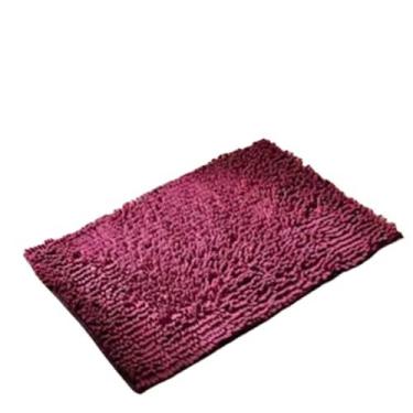 Imagem de Tapete de banho microfibra grosso macio absorvente tapetes de borracha chenille, antiderrapante, tapetes laváveis na máquina para piso do banheiro, banheira e chuveiro (Fúcsia) 60 x 90 cm