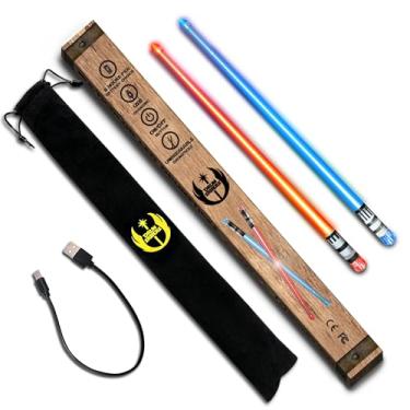 Imagem de Baquetas de bateria de sabre de luz iluminadas Star Wars com LED recarregável, 10 cores exclusivas e 2 cores que mudam de cor, bengala de bateria de plástico, conjunto de presente Jedi de anime