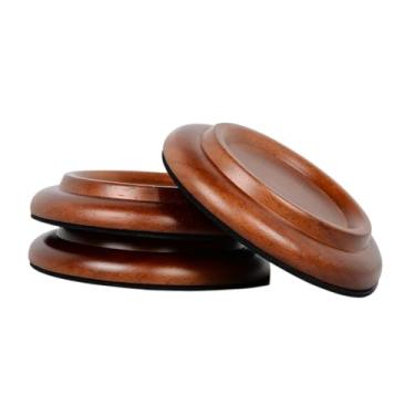 Imagem de Almencla 3 pçs copos de rodízio de piano vertical roda de piano protetor de piso pesado pedal de piano almofada peça de substituição piano pé cobre, Marrom